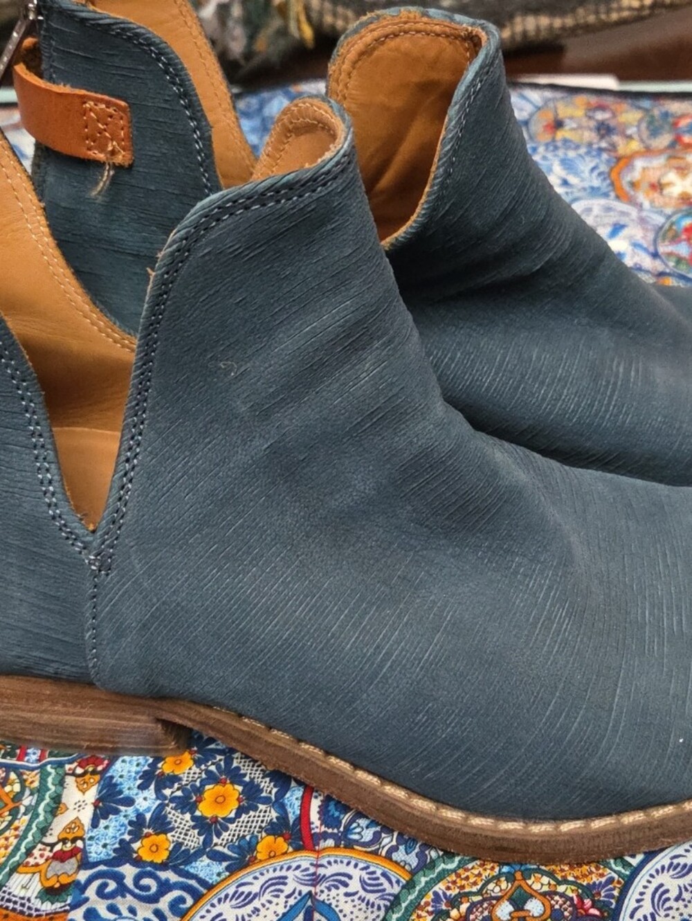 Catarina Martins Teal Blue Leather Ankle Boots EU 41 Sundance